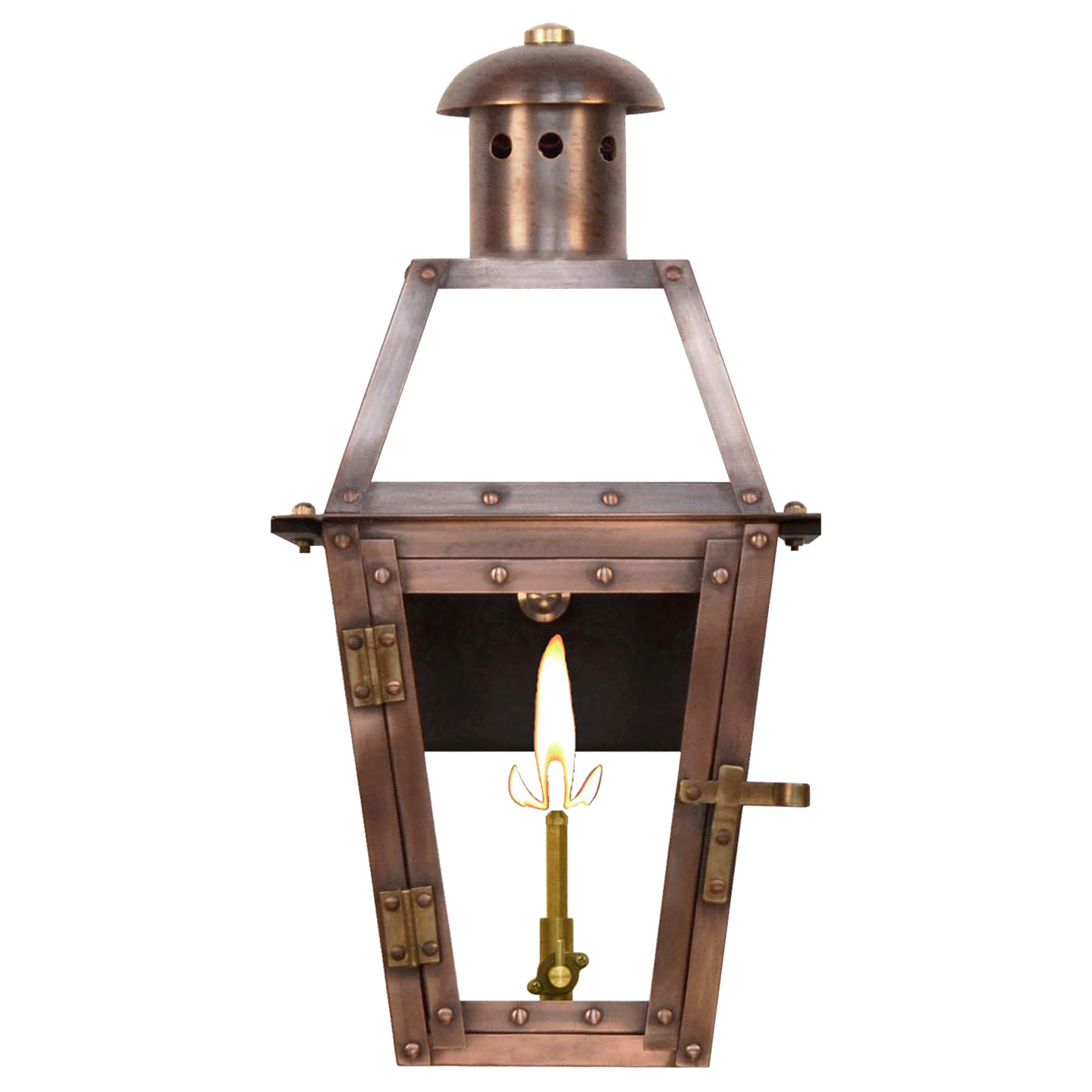 Georgetown 15" Wall Lantern in Antique Copper, Gas