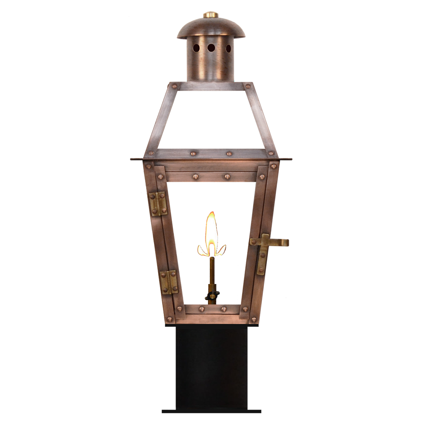 Georgetown 15" Post Lantern in Antique Copper, Gas