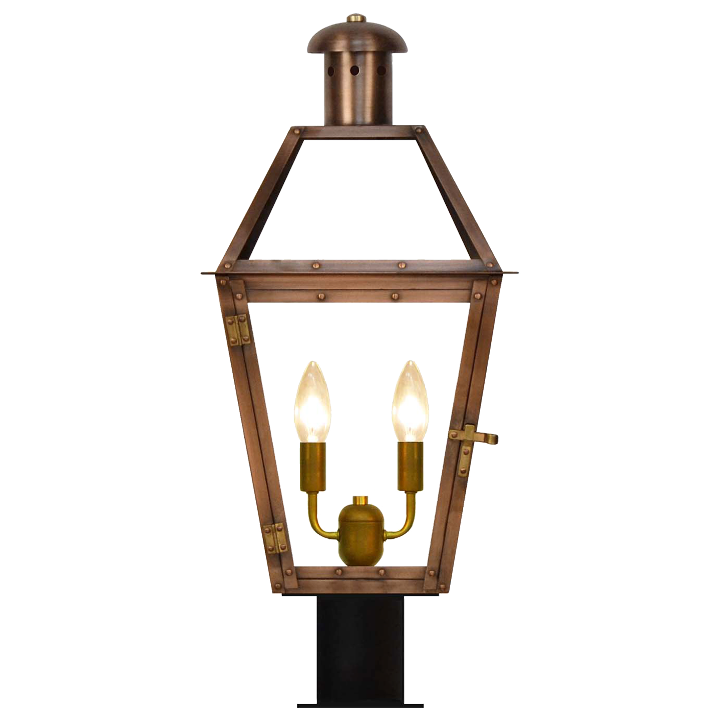 Georgetown 18" Post Lantern in Antique Copper, Electric