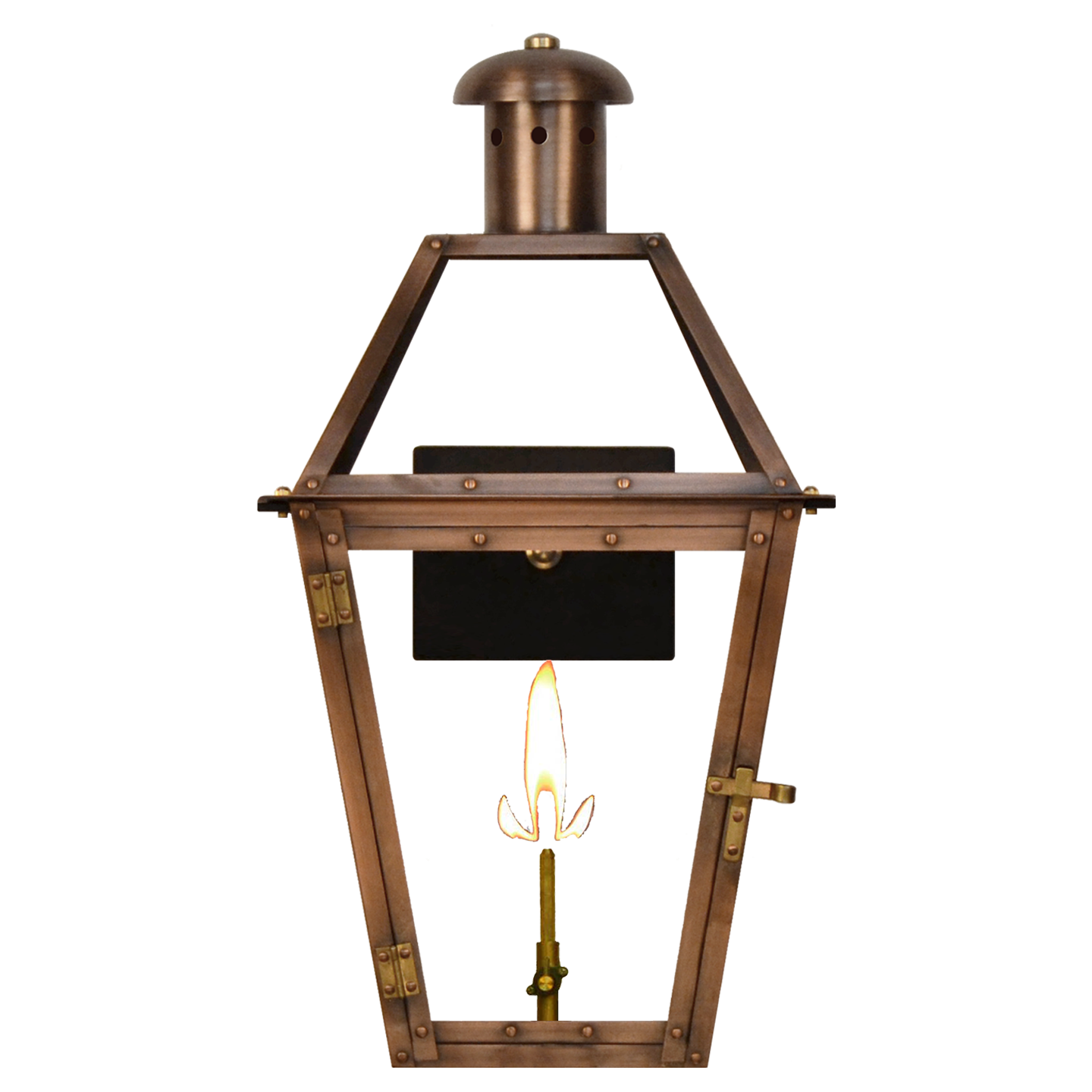 Georgetown 18" Wall Lantern in Antique Copper, Gas