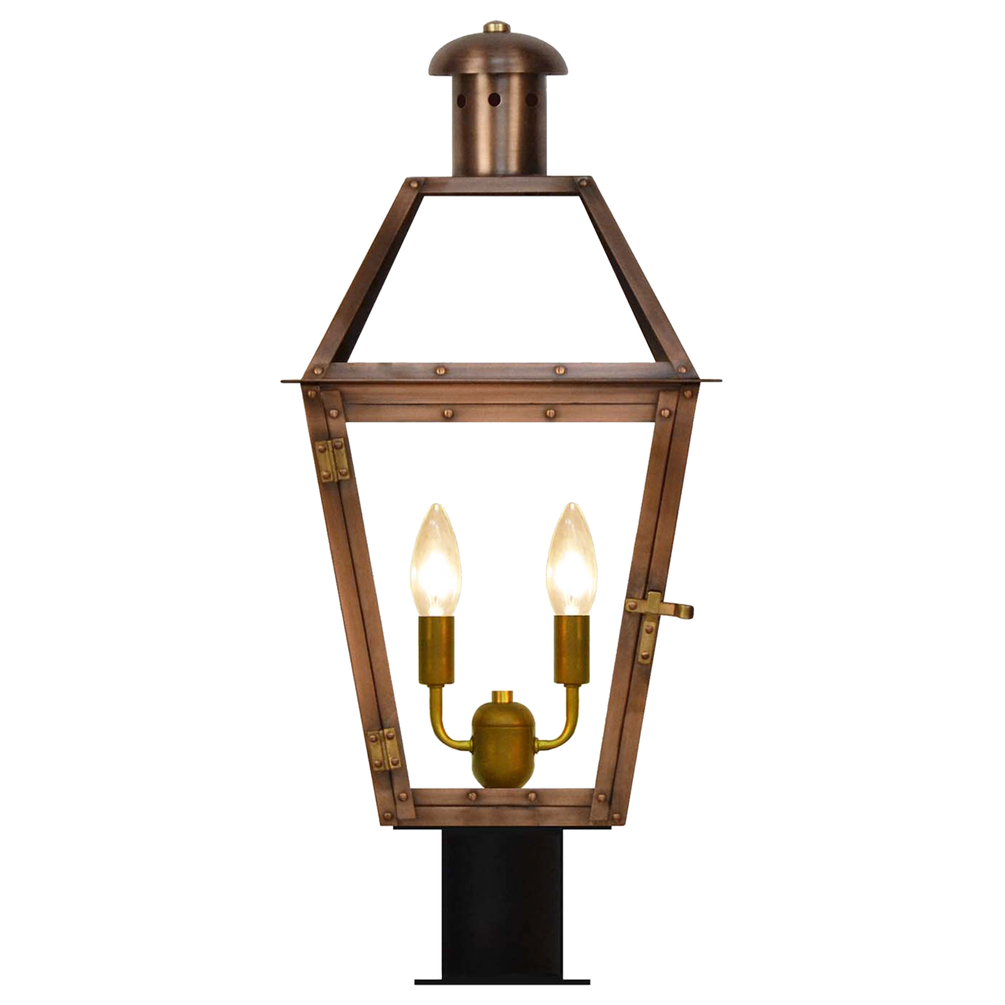 Georgetown 20" Post Lantern in Antique Copper, Electric