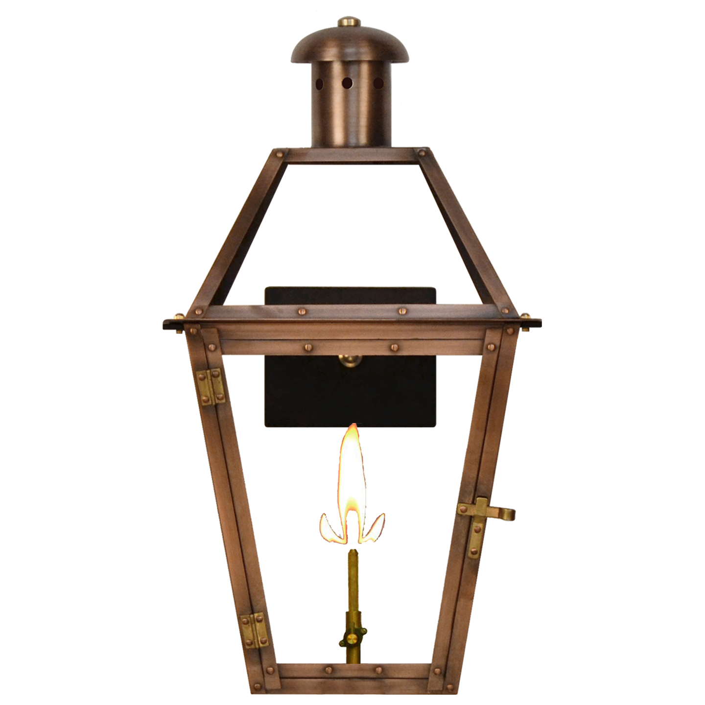 Georgetown 20" Wall Lantern in Antique Copper, Gas, Propane Tip