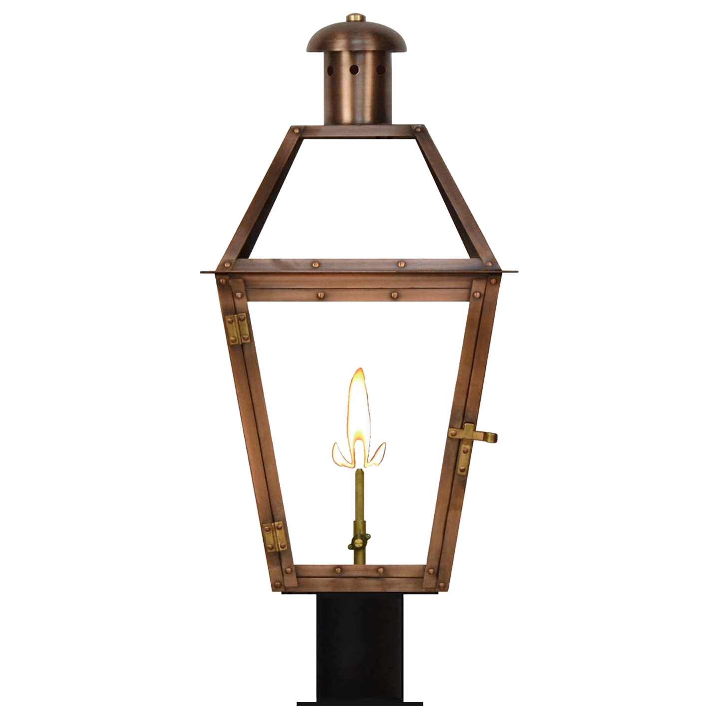 Georgetown 20" Post Lantern in Antique Copper, Gas