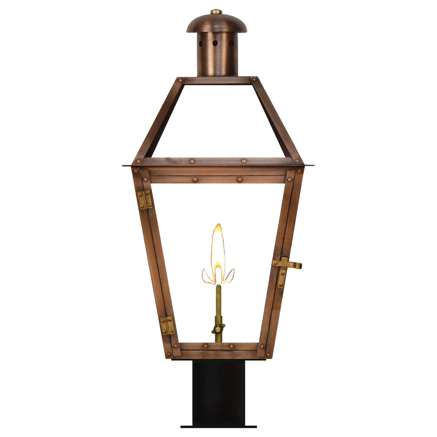 Georgetown 22" Post Lantern in Antique Copper, Gas, Propane Tip
