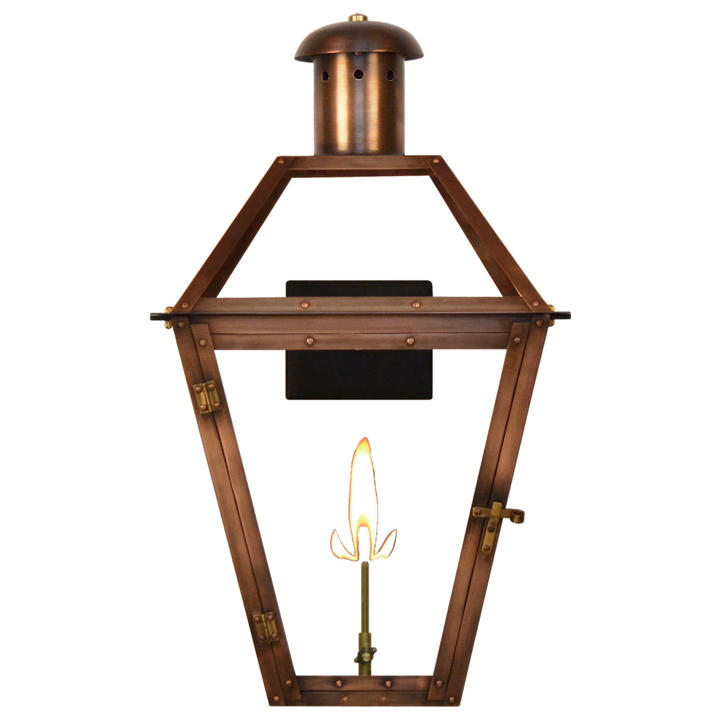 Georgetown 27" Wall Lantern in Antique Copper, Gas, Propane Tip