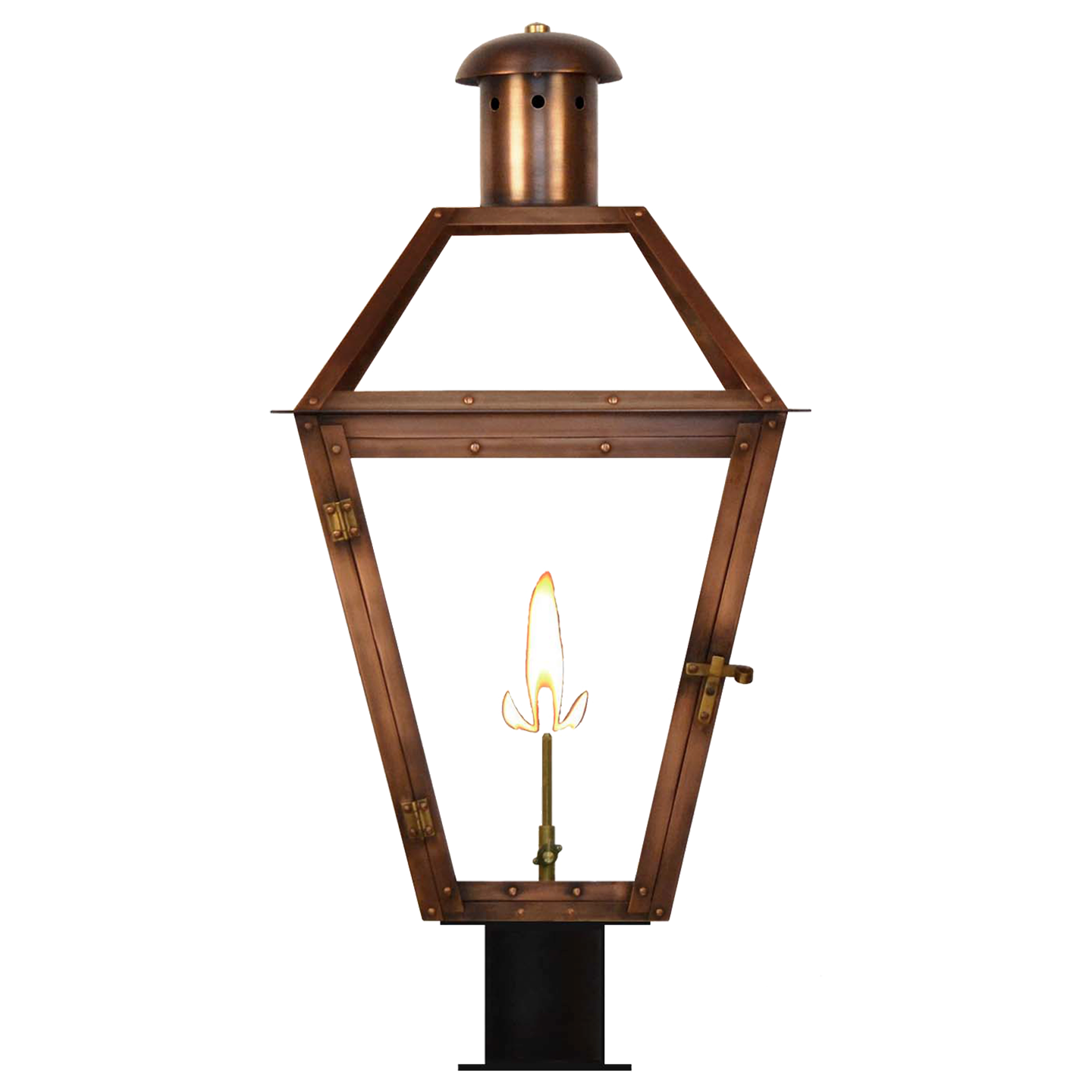 Georgetown 27" Post Lantern in Antique Copper, Gas, Propane Tip