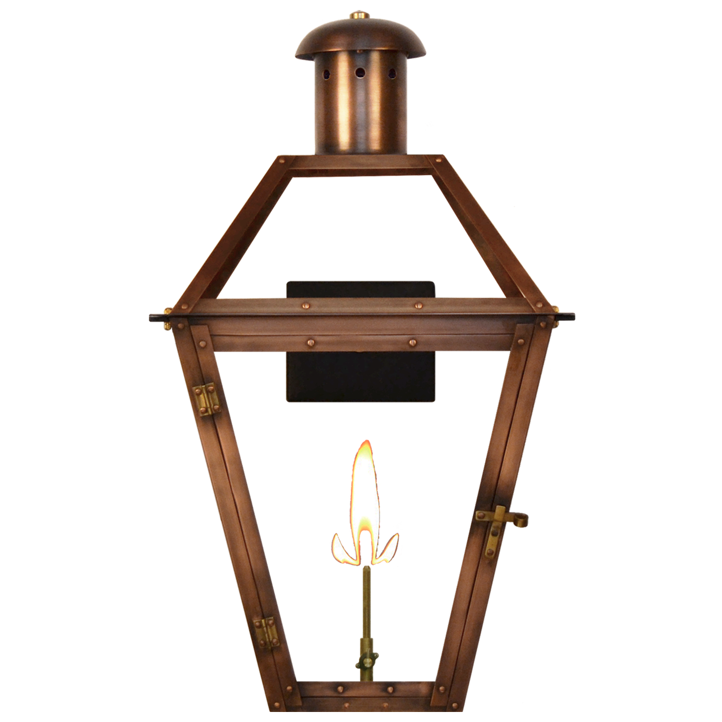 Georgetown 36" Wall Lantern in Antique Copper, Gas, Propane Tip