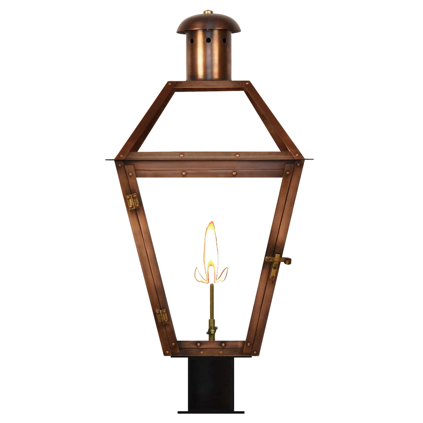 Georgetown 36" Post Lantern in Antique Copper, Gas