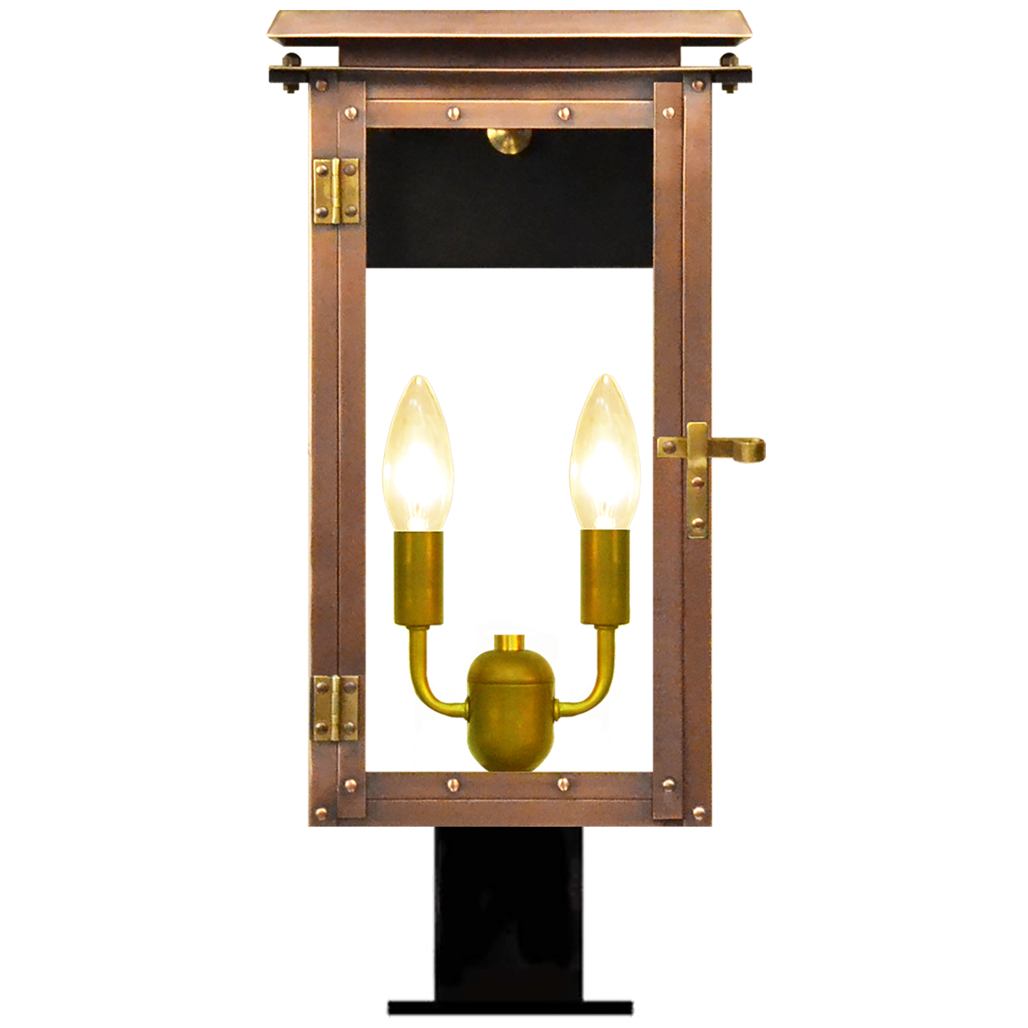 Hyland 14.5" Post Fitter Lantern in Antique Copper, Electric