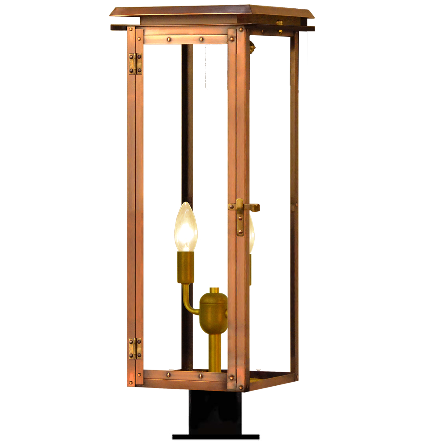 Hyland 30" Post Fitter Lantern in Antique Copper, Electric