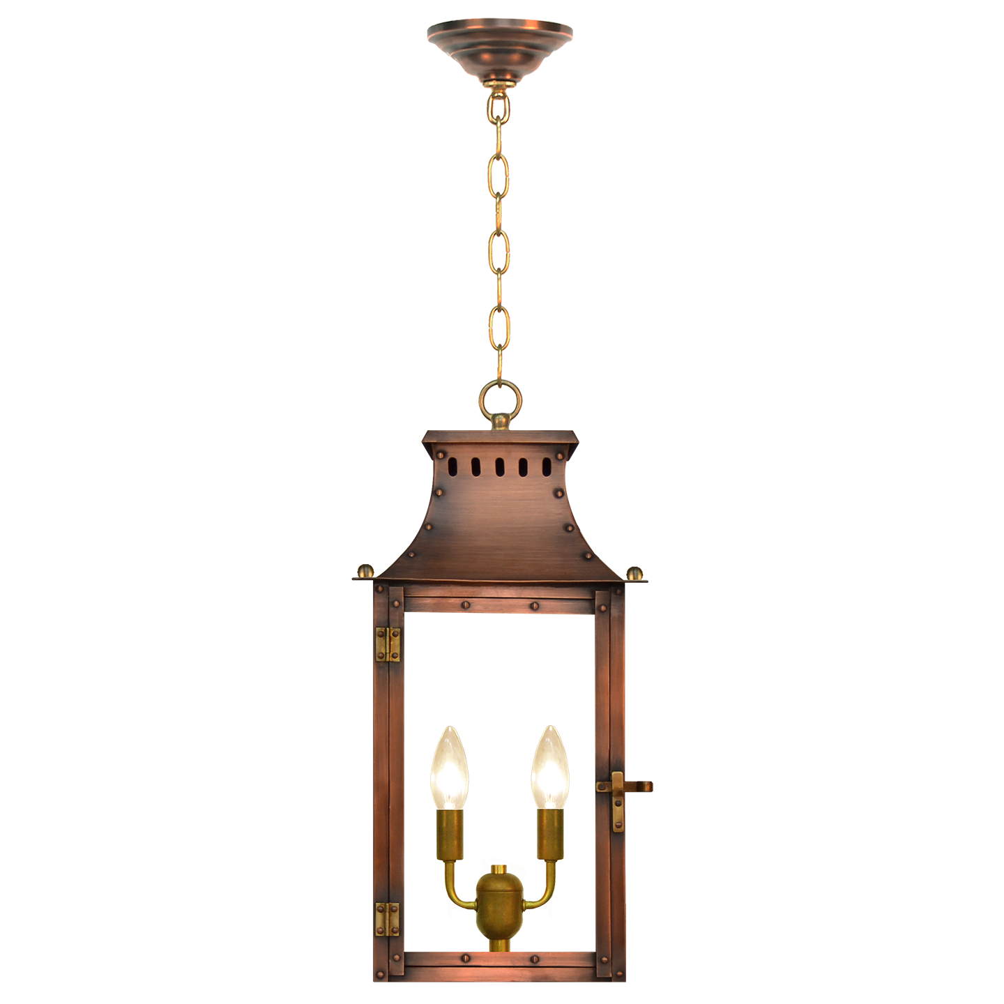 Market Street 16" Chain Mount Ceiling Lantern in Antique Copper, Electric