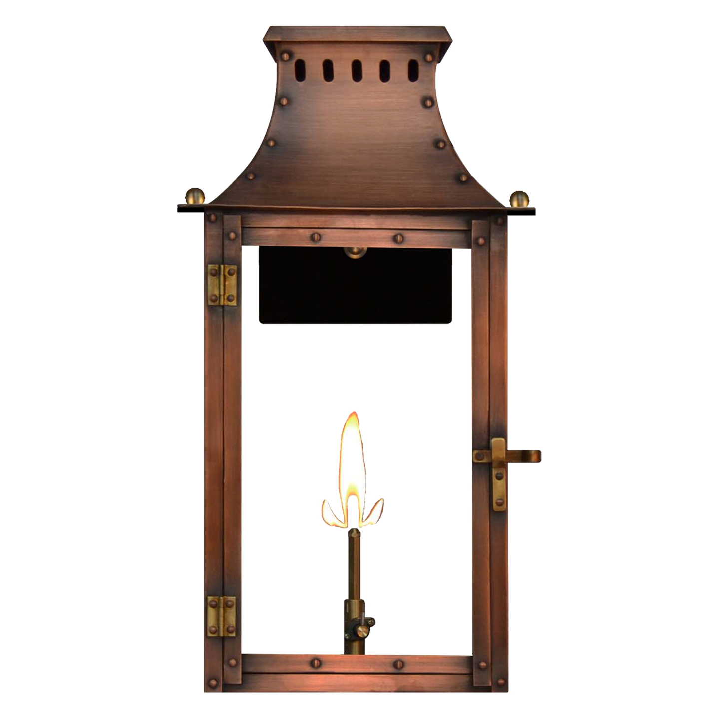Market Street 16" Wall Lantern in Antique Copper, Gas