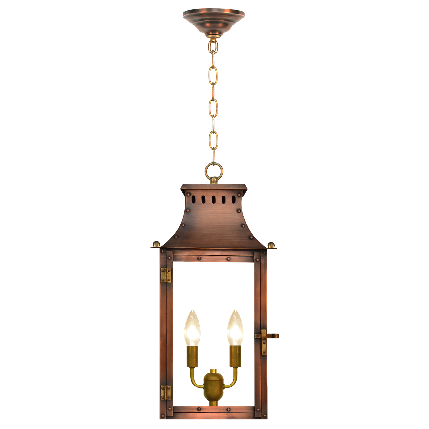 Market Street 19" Chain Mount Ceiling Lantern in Antique Copper, Electric