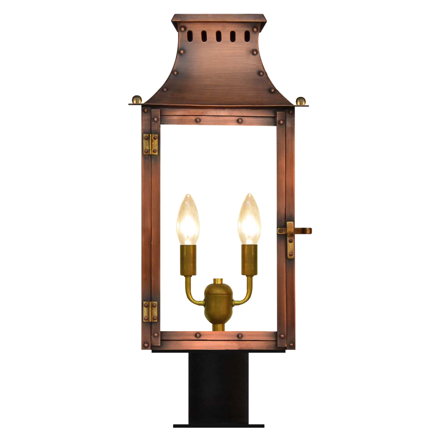 Market Street 19" Post Lantern in Antique Copper, Electric