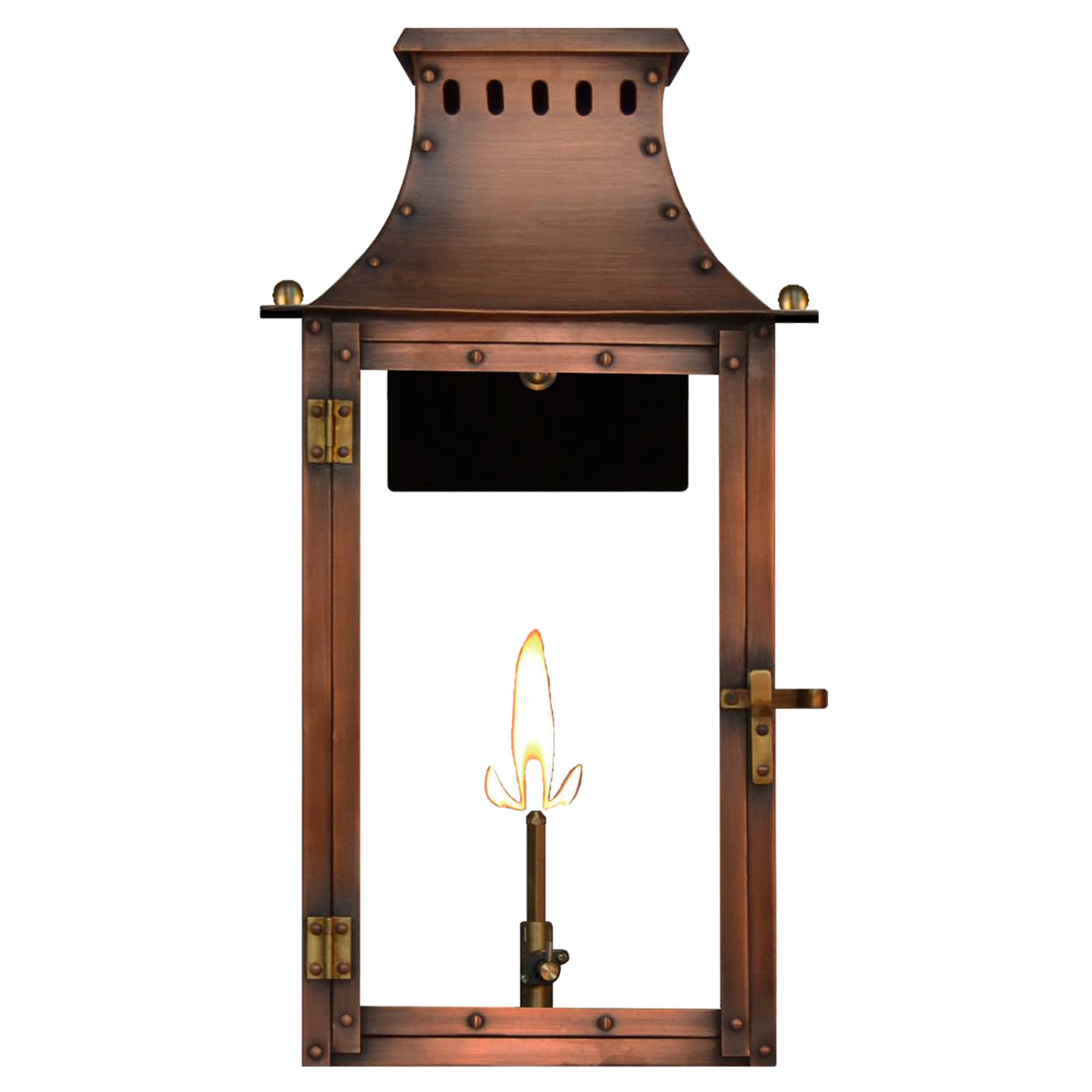 Market Street 19" Wall Lantern in Antique Copper, Gas