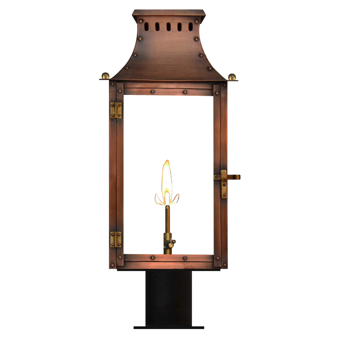 Market Street 19" Post Lantern in Antique Copper, Gas