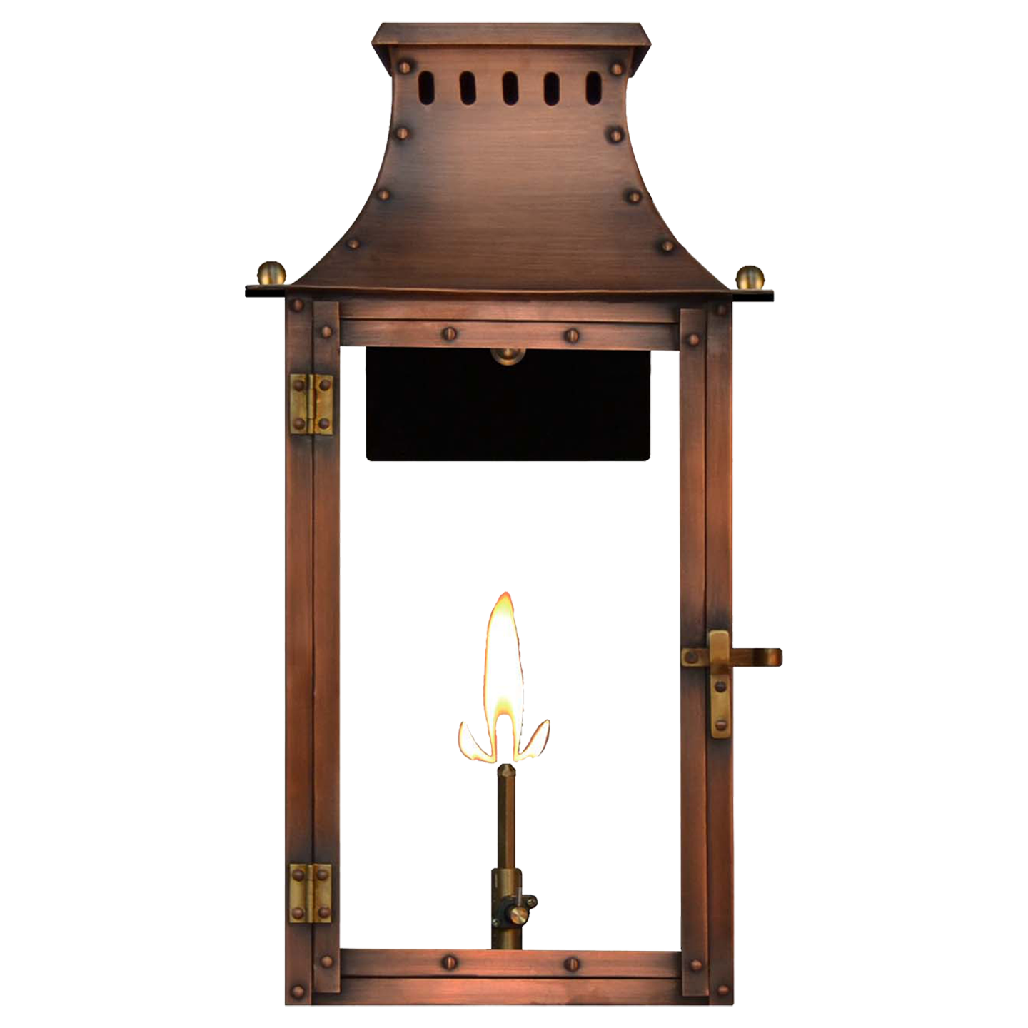 Market Street 21" Wall Lantern in Antique Copper, Gas