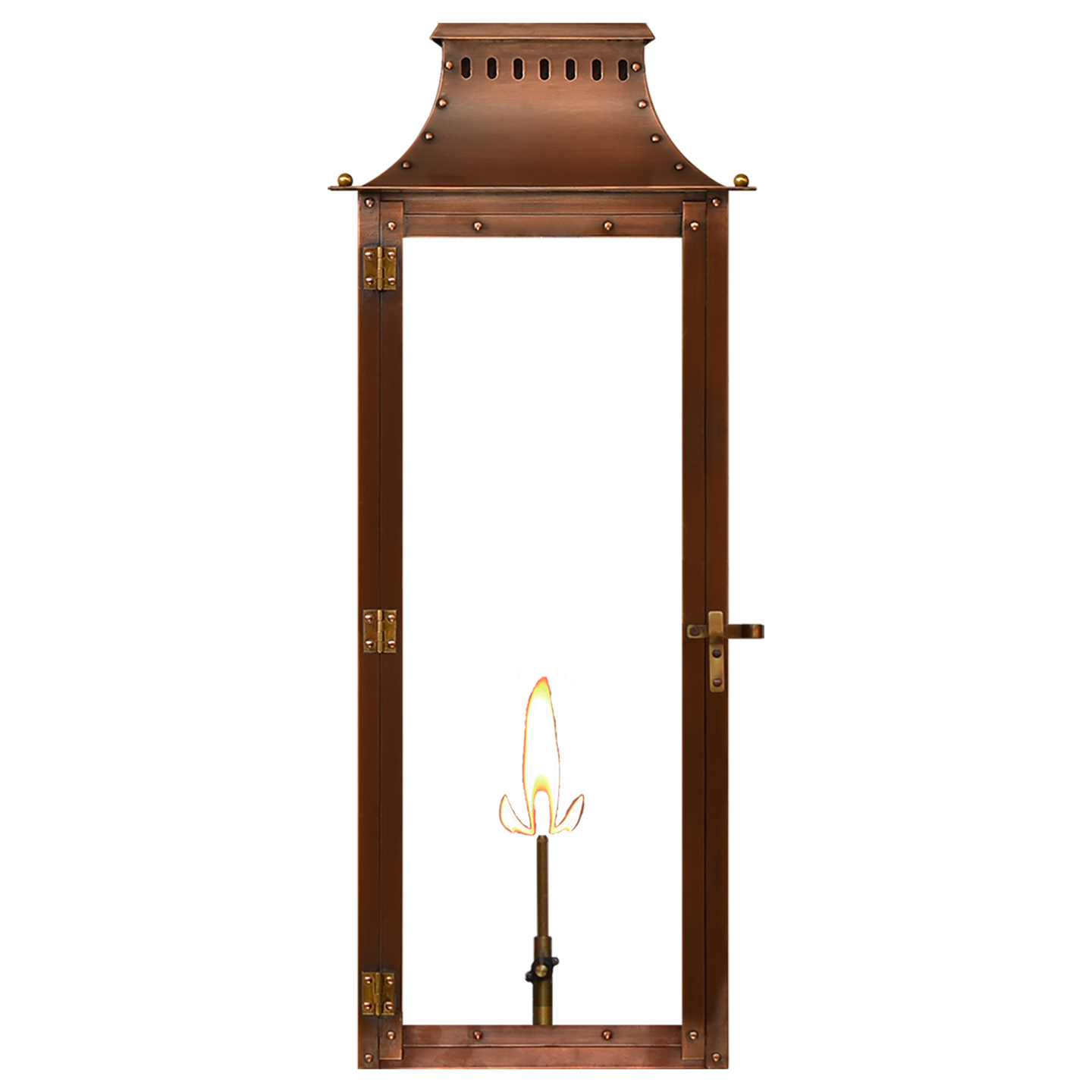 Market Street 30" Wall Lantern in Antique Copper, Gas, Propane Tip