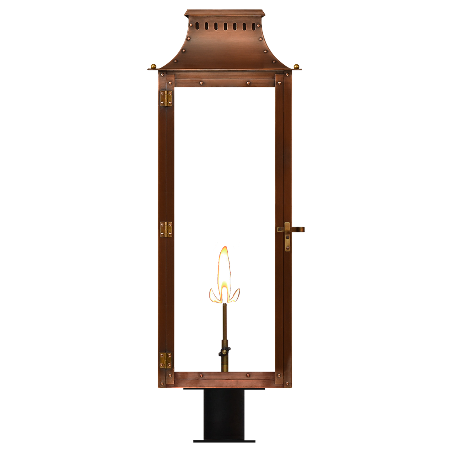 Market Street 30" Post Lantern in Antique Copper, Gas