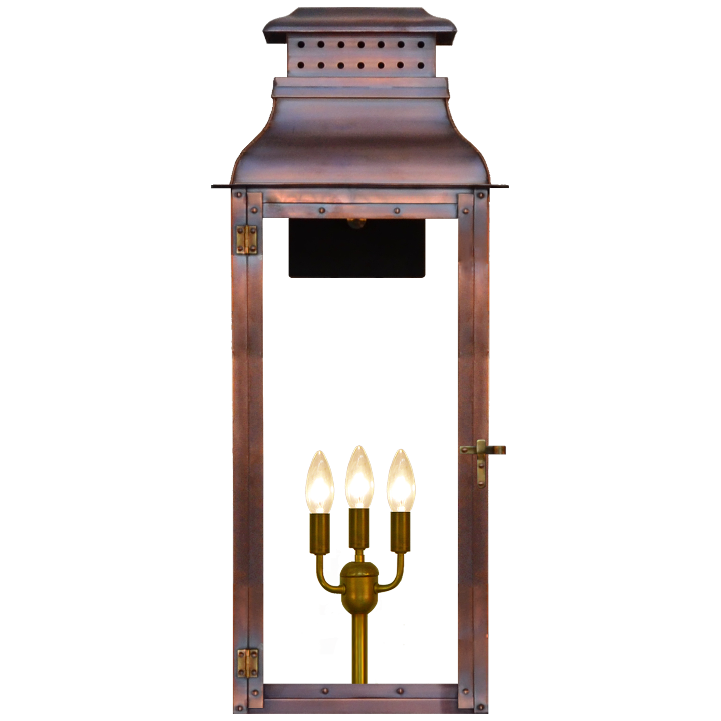Palmetto 29" Wall Lantern in Antique Copper, Electric