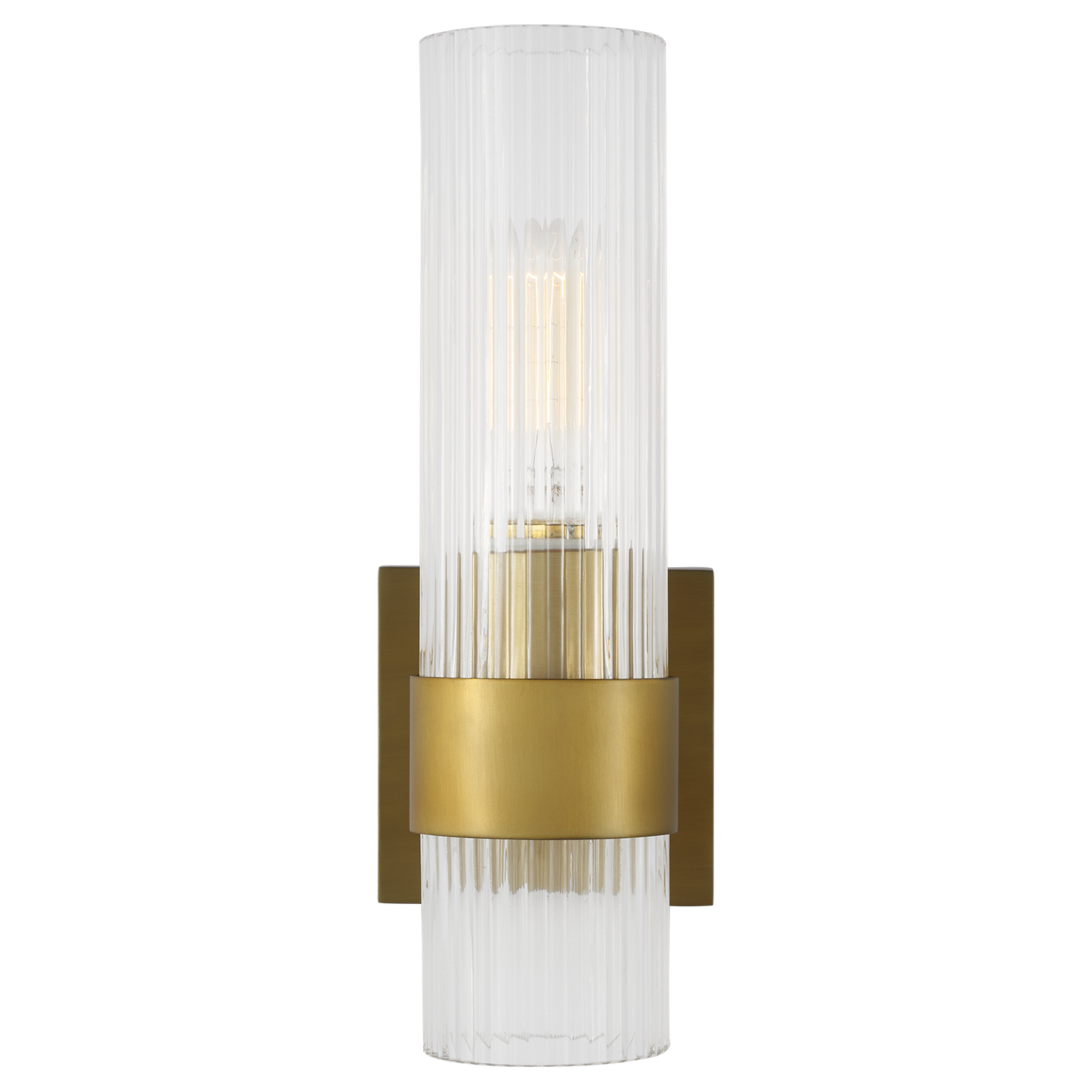 Geneva Sconce in Burnished Brass with Clear Glass