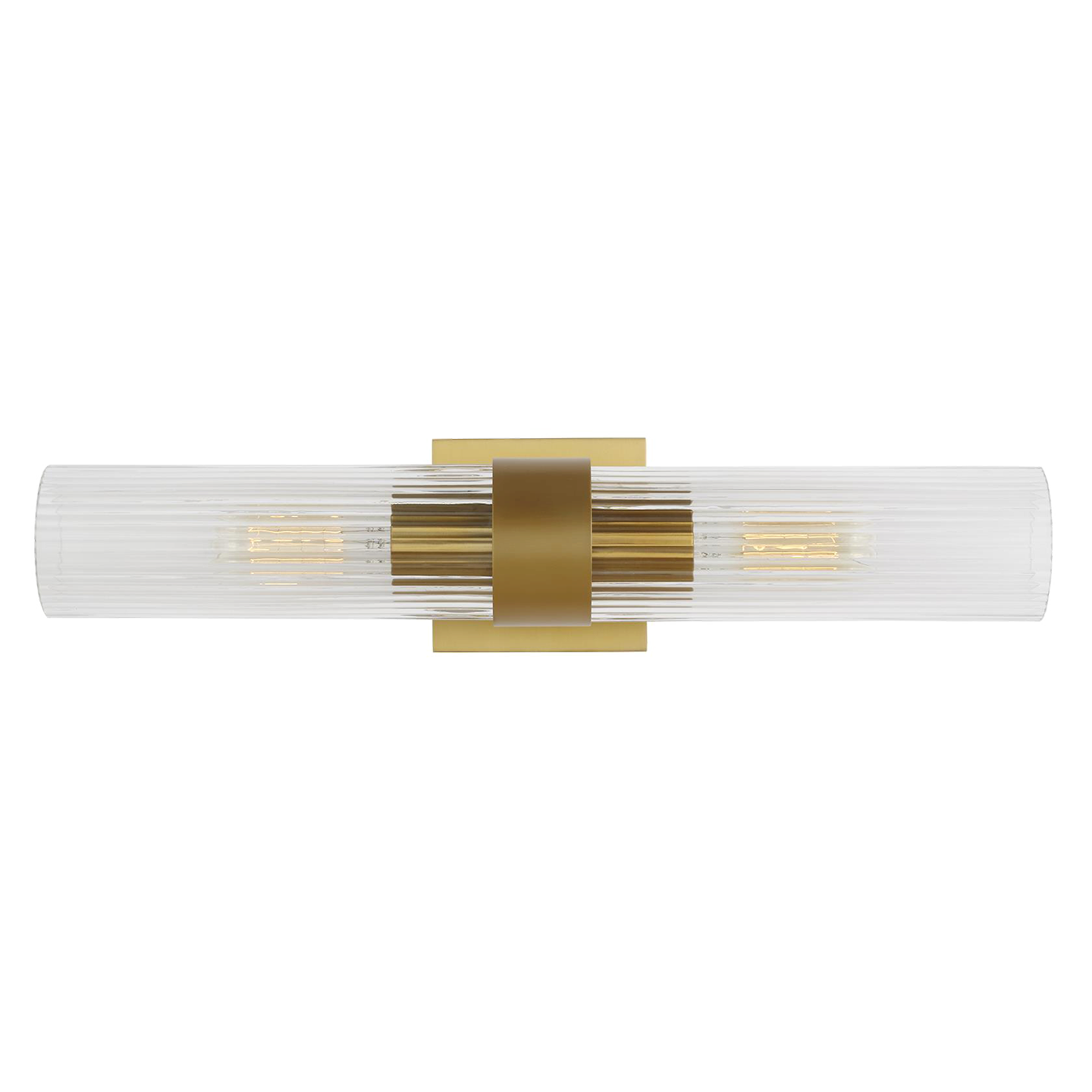 Geneva Linear Sconce in Burnished Brass with Clear Glass