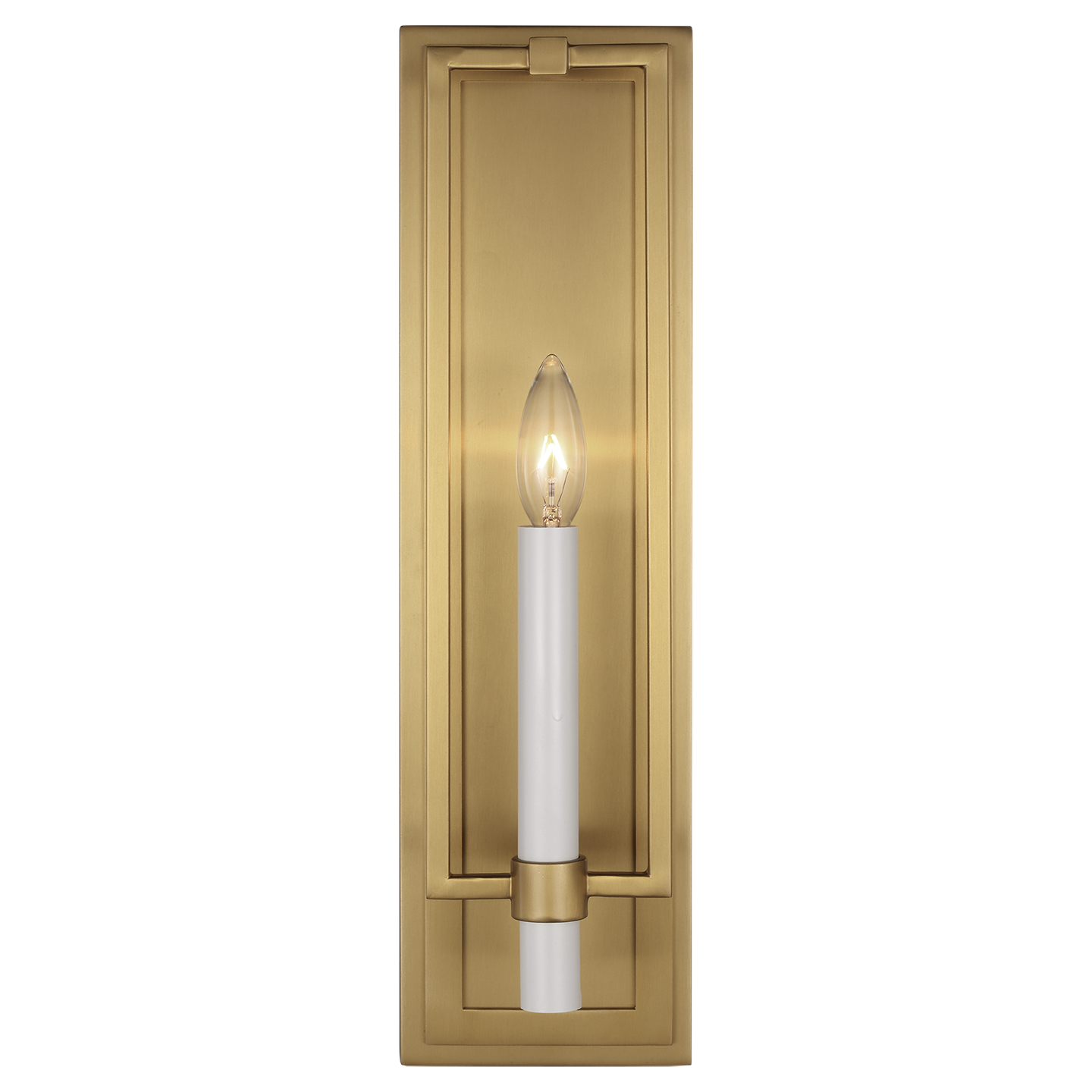 Marston Tall Wall Sconce in Burnished Brass with No Option