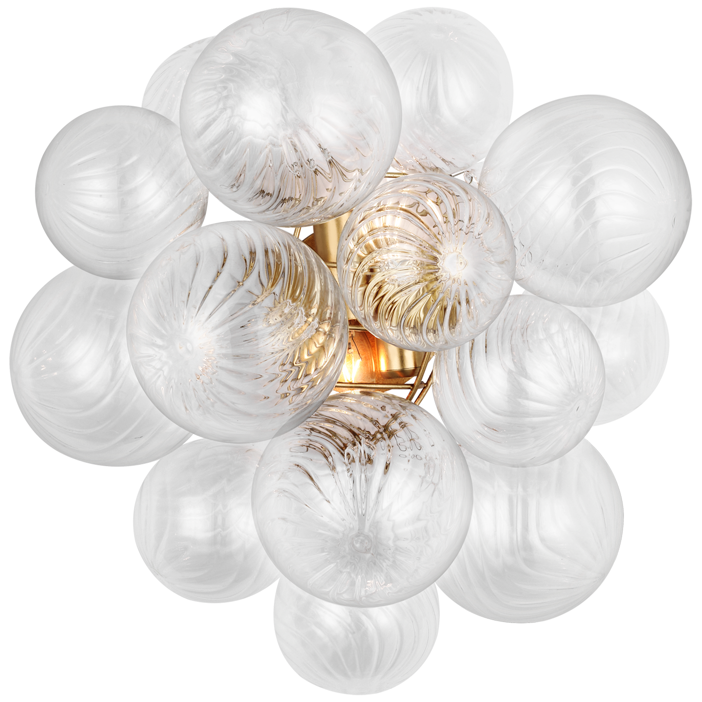 Talia Medium Sconce in Gild with Clear Swirled Glass