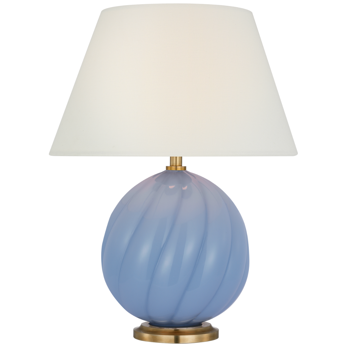Talia 13" Cordless Accent Lamp in Blue with Linen Shade