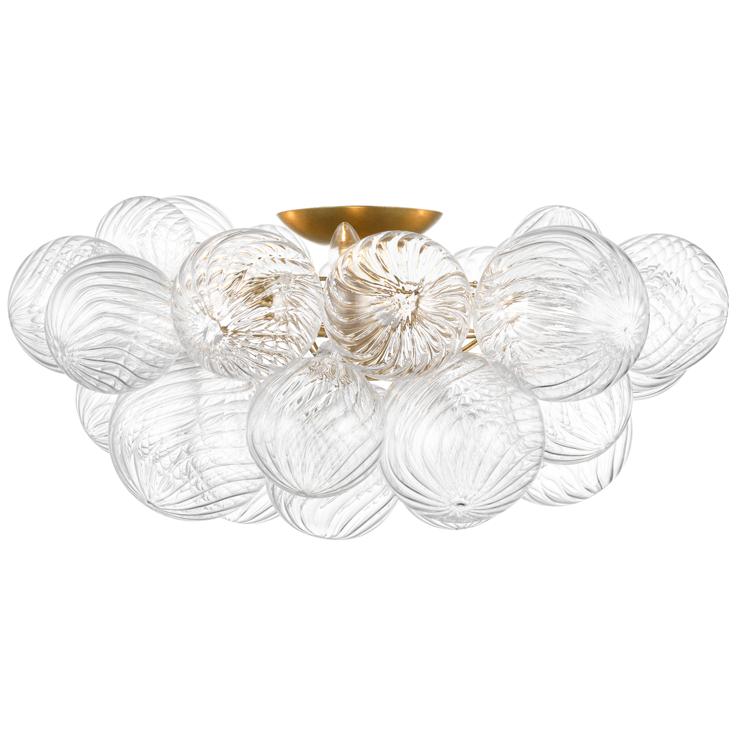Talia 25" Flush Mount in Gild and Clear Swirled Glass