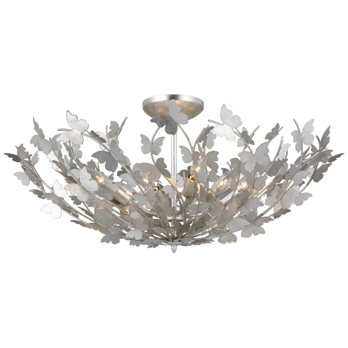 Farfalle Large Semi-Flush Mount in Burnished Silver Leaf