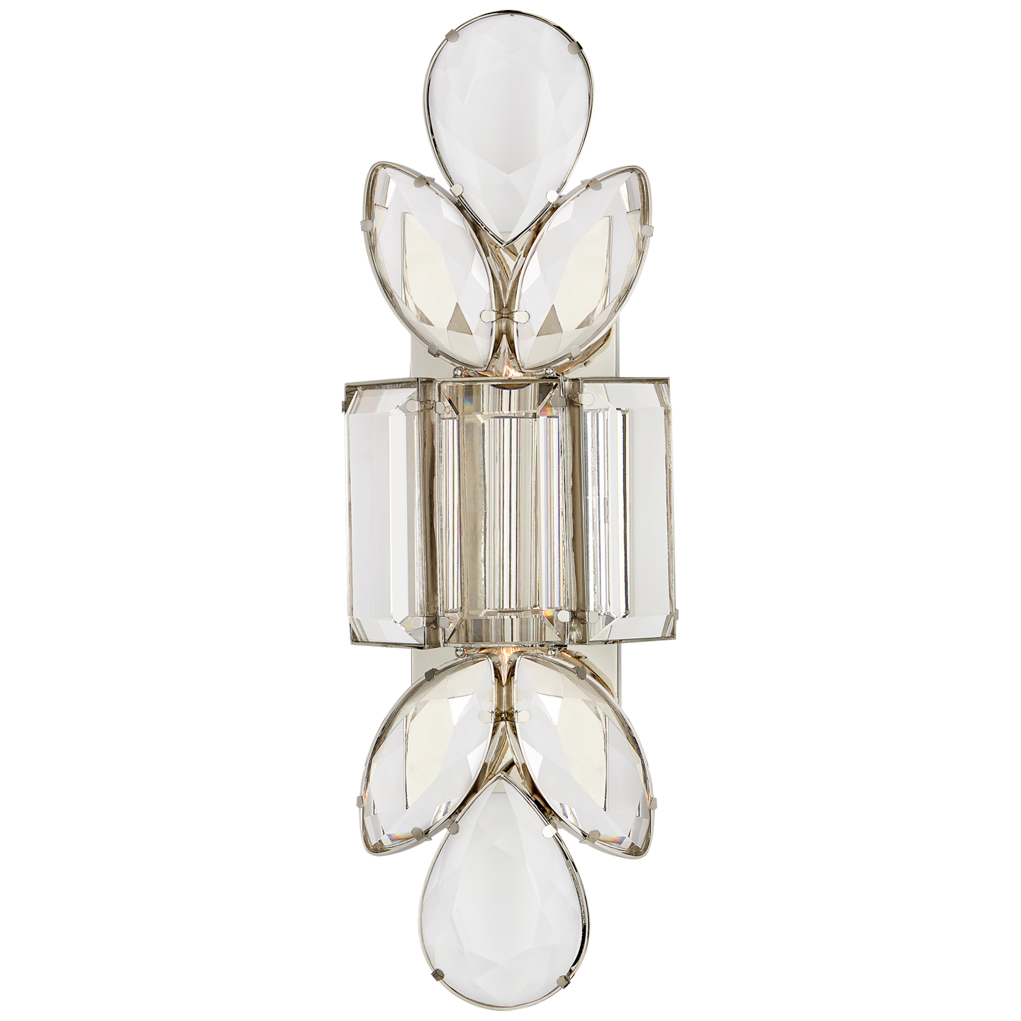 Lloyd Large Jewelled Sconce in Nickel with Clear Crystal