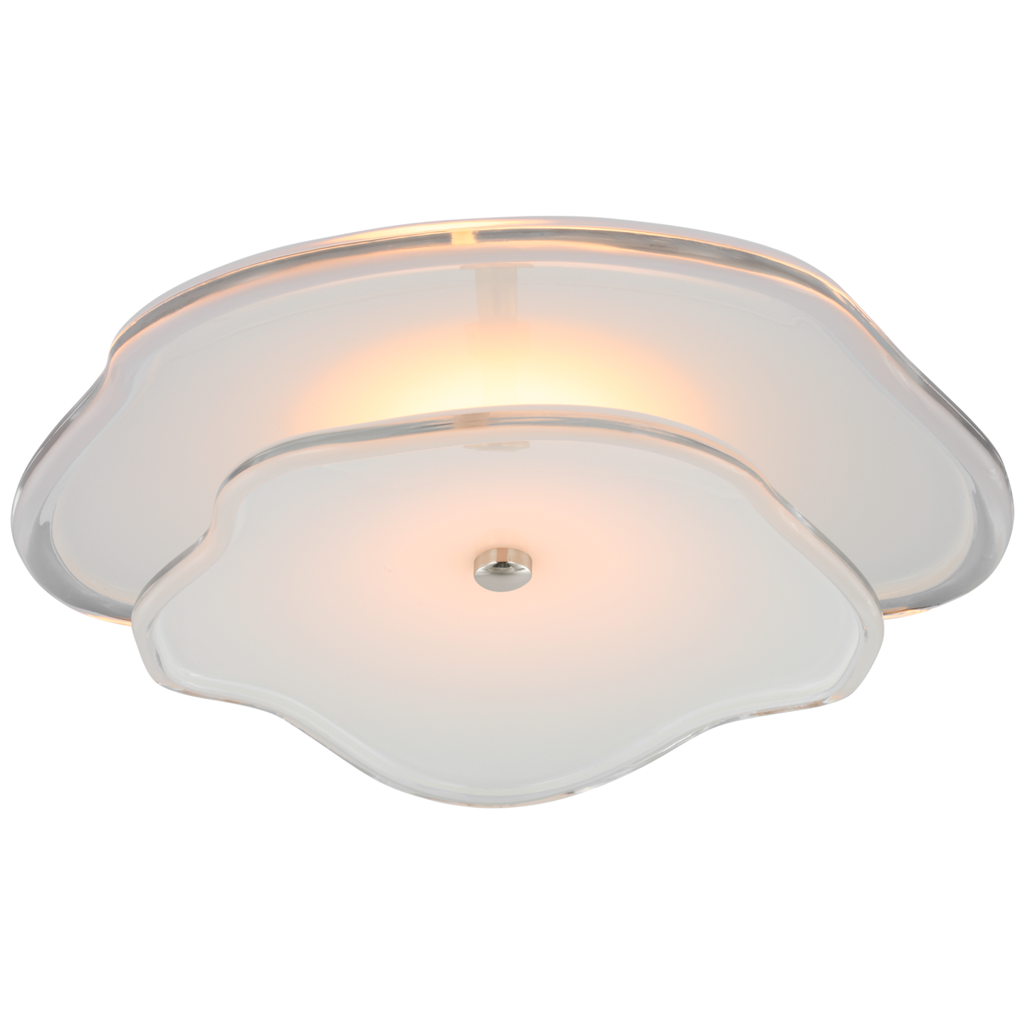 Leighton 14" Layered Flush Mount in Polished Nickel with Cream Tinted Glass