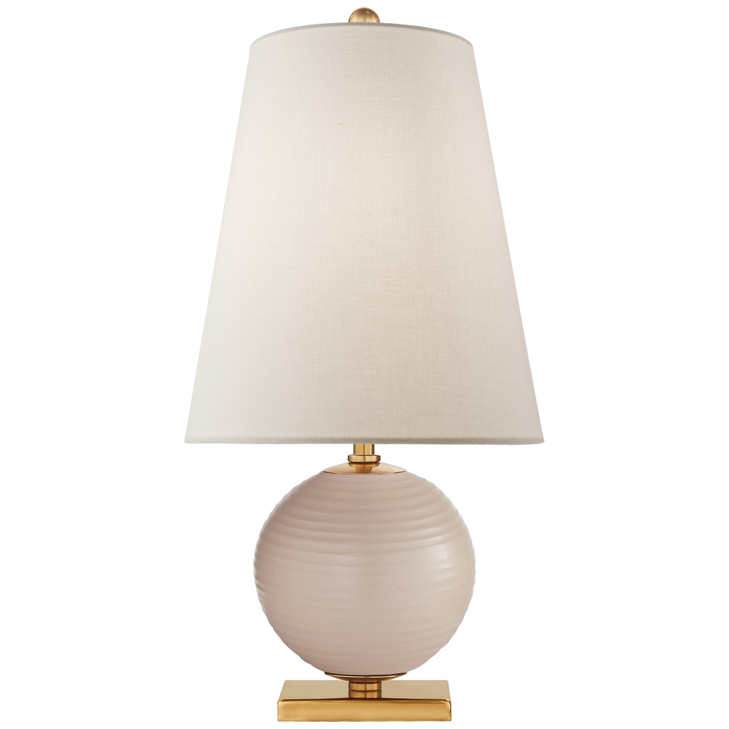Corbin Mini Accent Lamp in Blush with Linen Shade