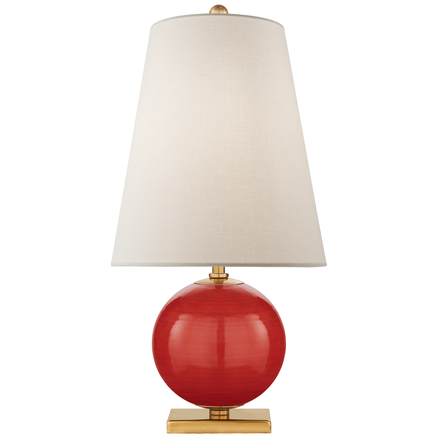Corbin Mini Accent Lamp in Maraschino with Cream Linen Shade