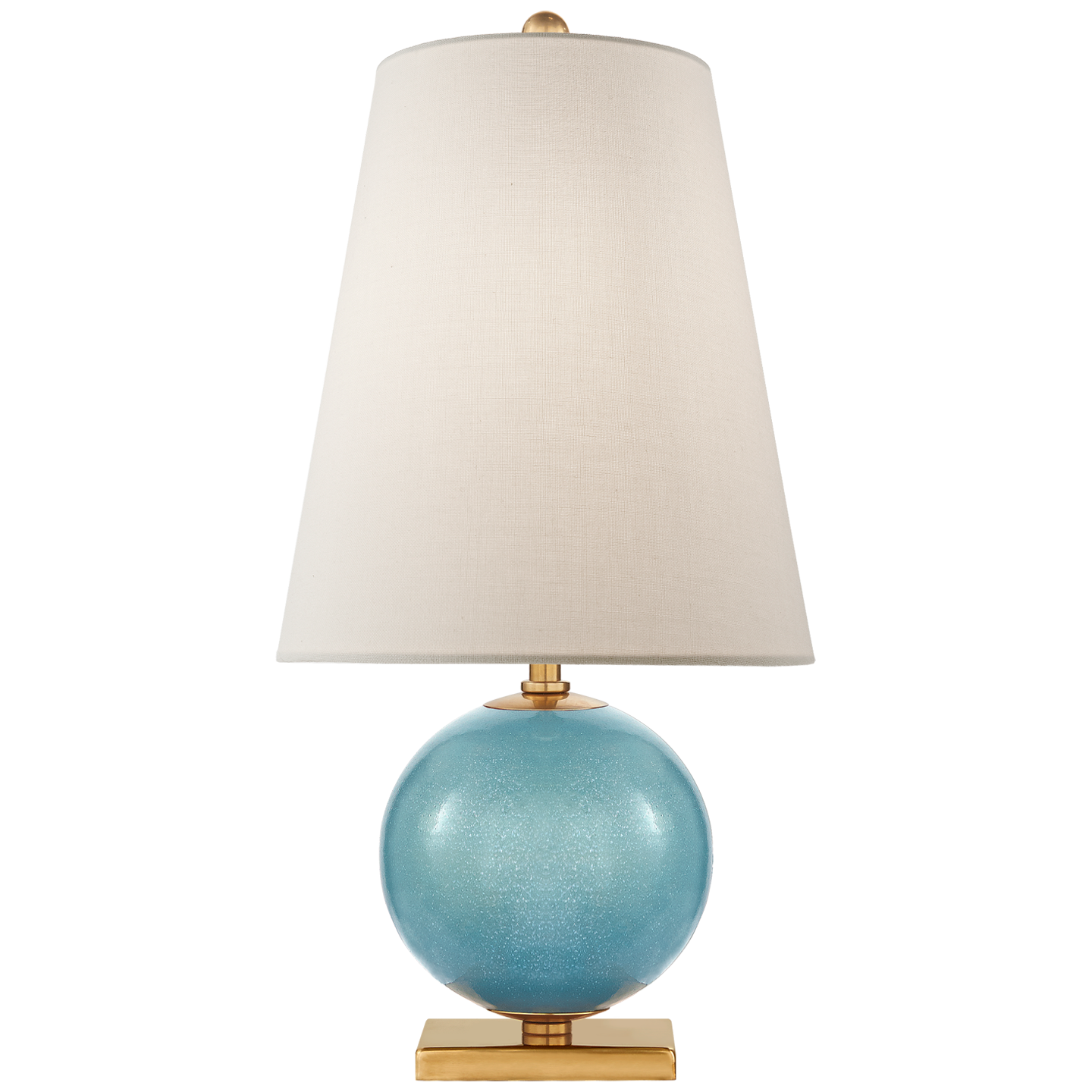 Corbin Mini Accent Lamp in Sandy Turquoise with Cream Linen Shade