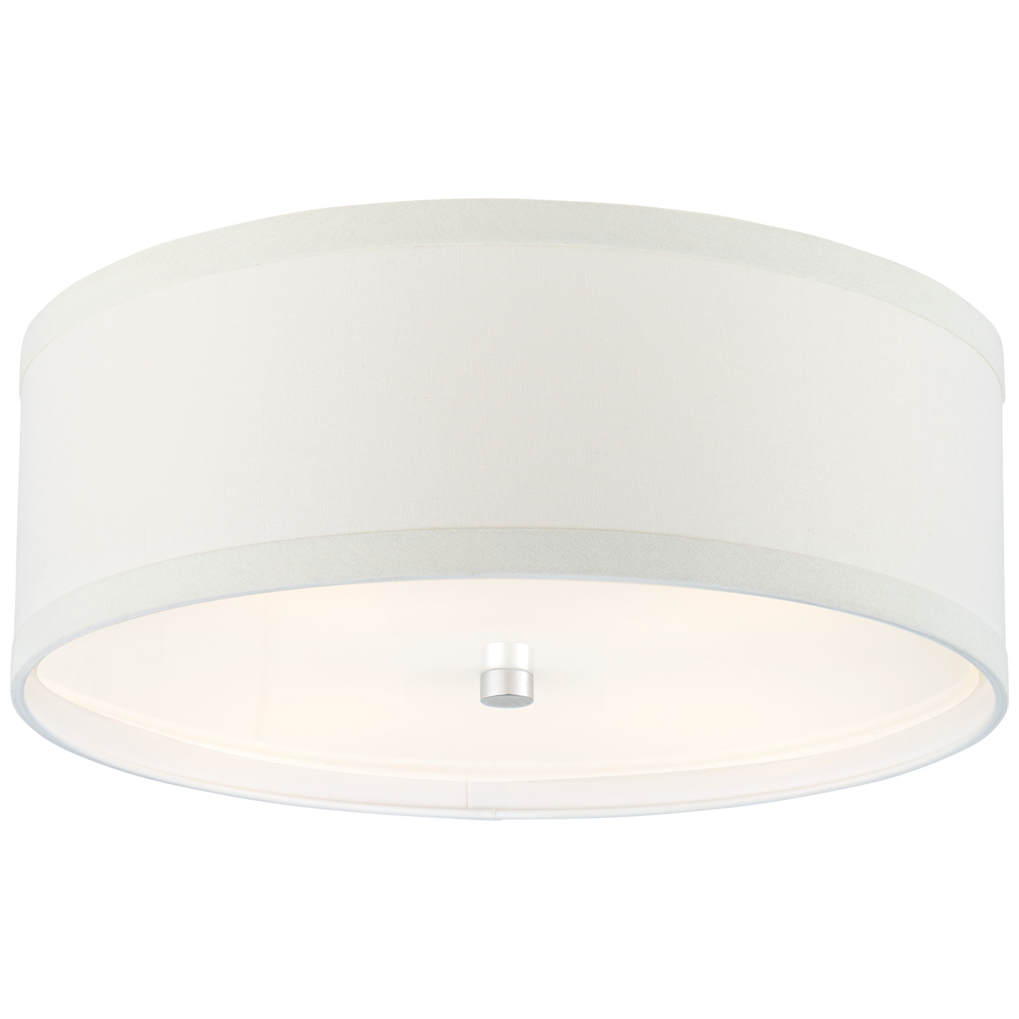 Walker Medium Flush Mount in Burnished Silver Leaf with Cream Linen Shade
