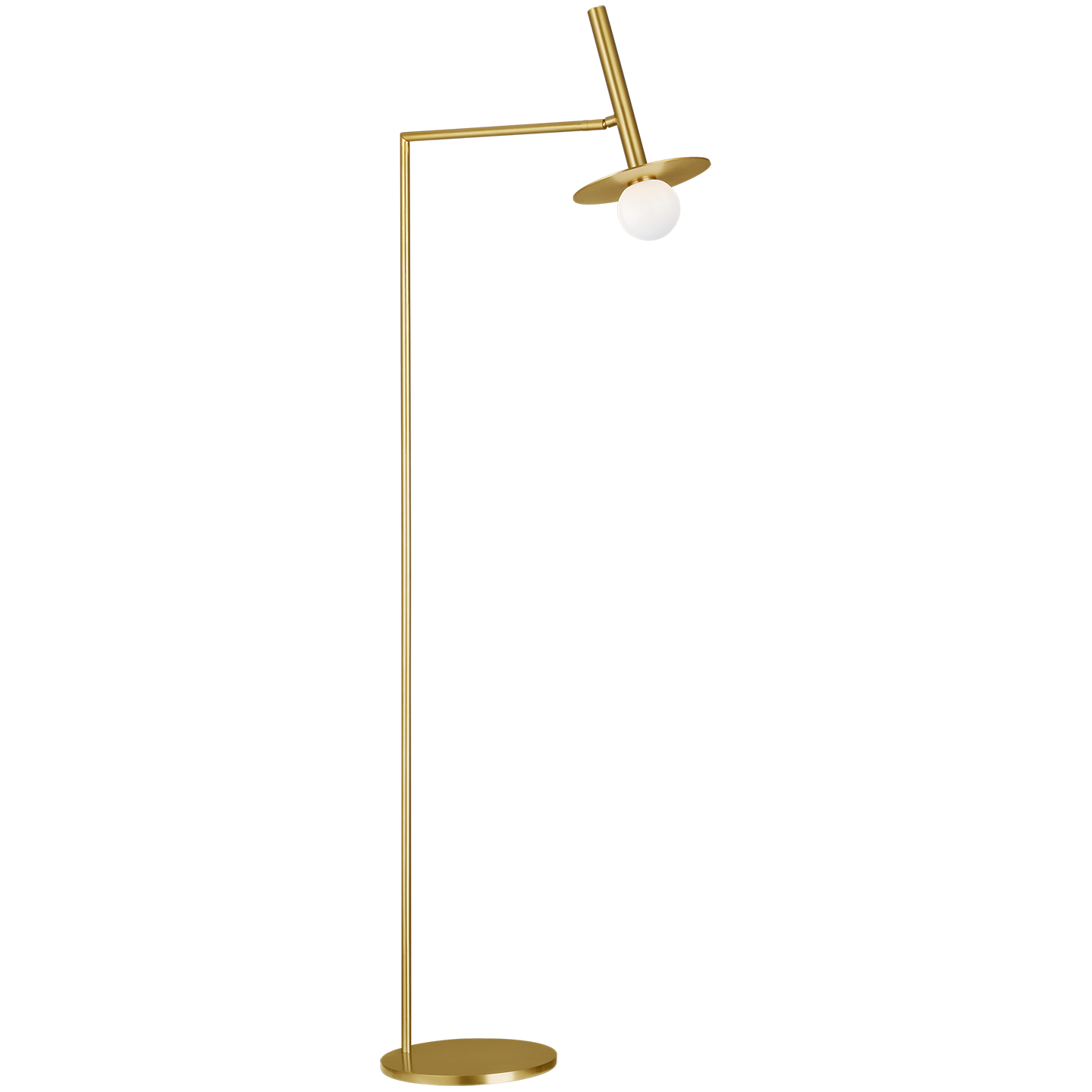 Nodes Floor Lamp in Burnished Brass with White Glass