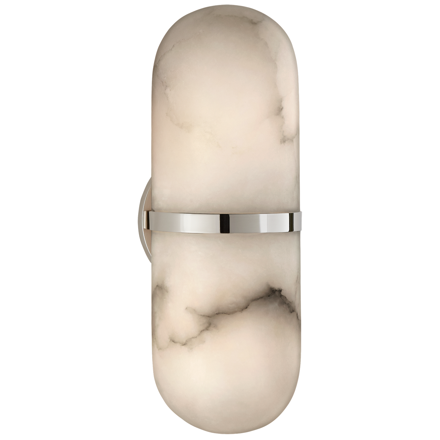 Melange Pill Form Sconce in Polished Nickel with Alabaster
