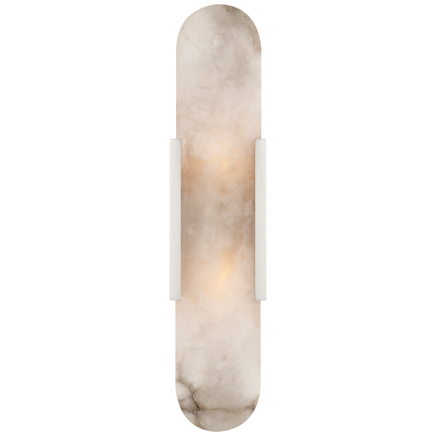 Melange Elongated Sconce in Polished Nickel with Alabaster