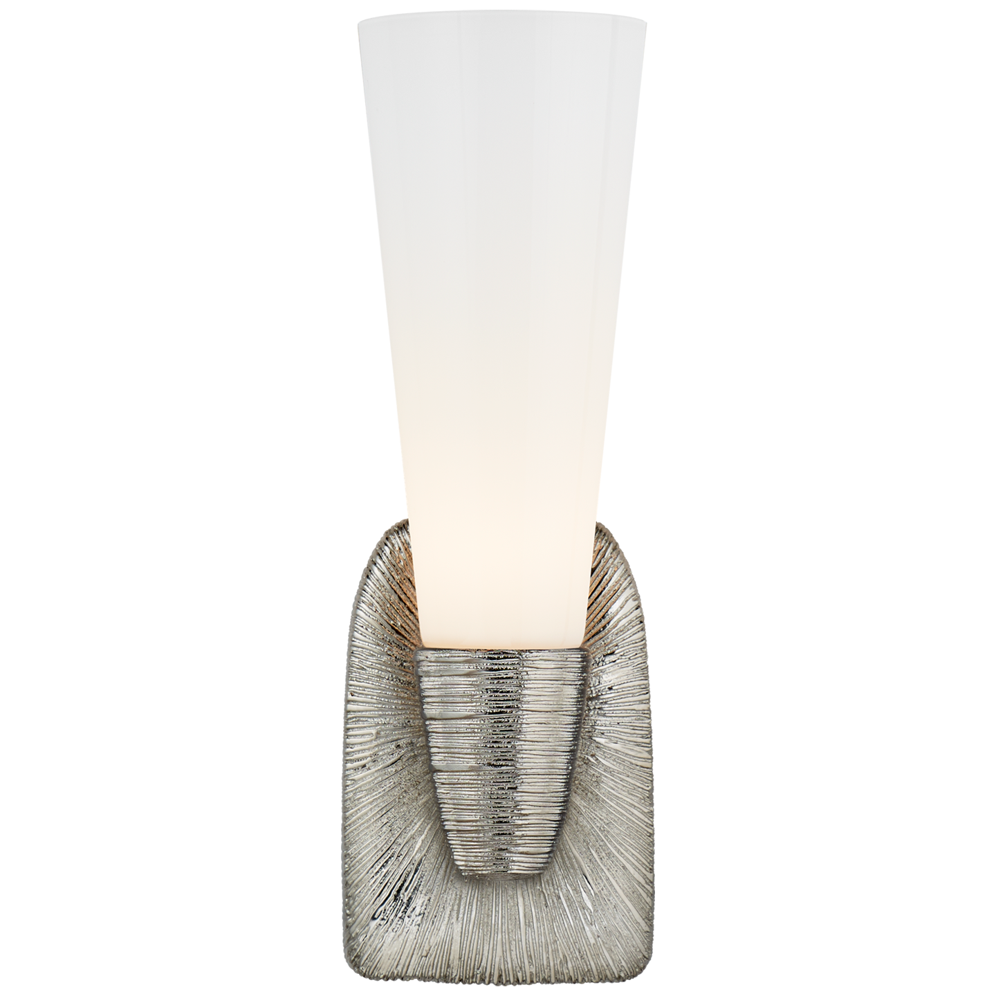 Utopia Small Single Bath Sconce in Polished Nickel with White Glass