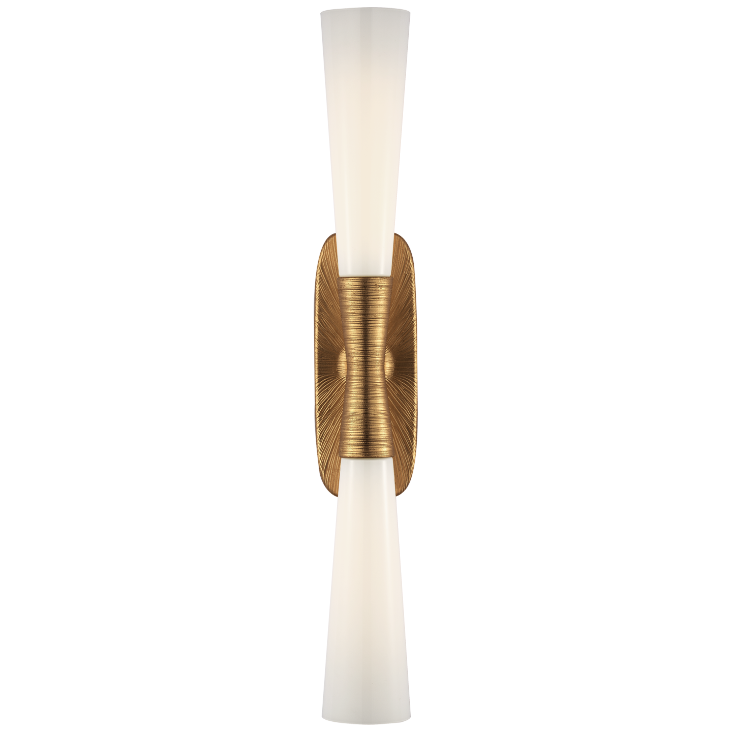 Utopia 32" Double Bath Sconce in Gild with White Glass