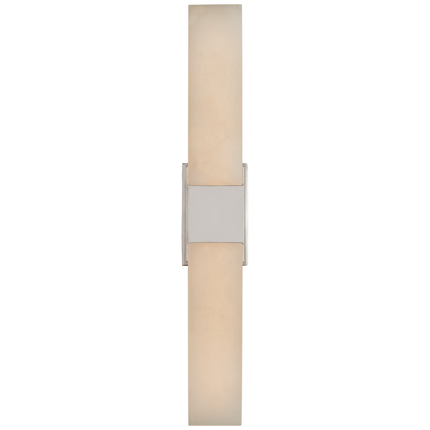 Covet Double Box Sconce in Polished Nickel with Alabaster