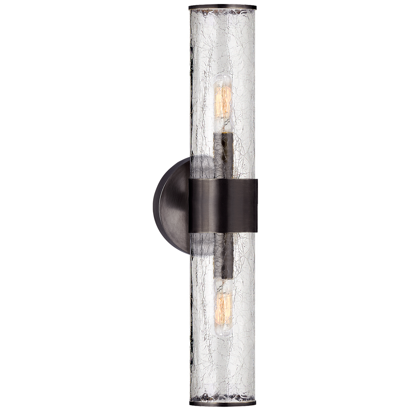 Liaison Medium Sconce in Bronze with Crackle Glass