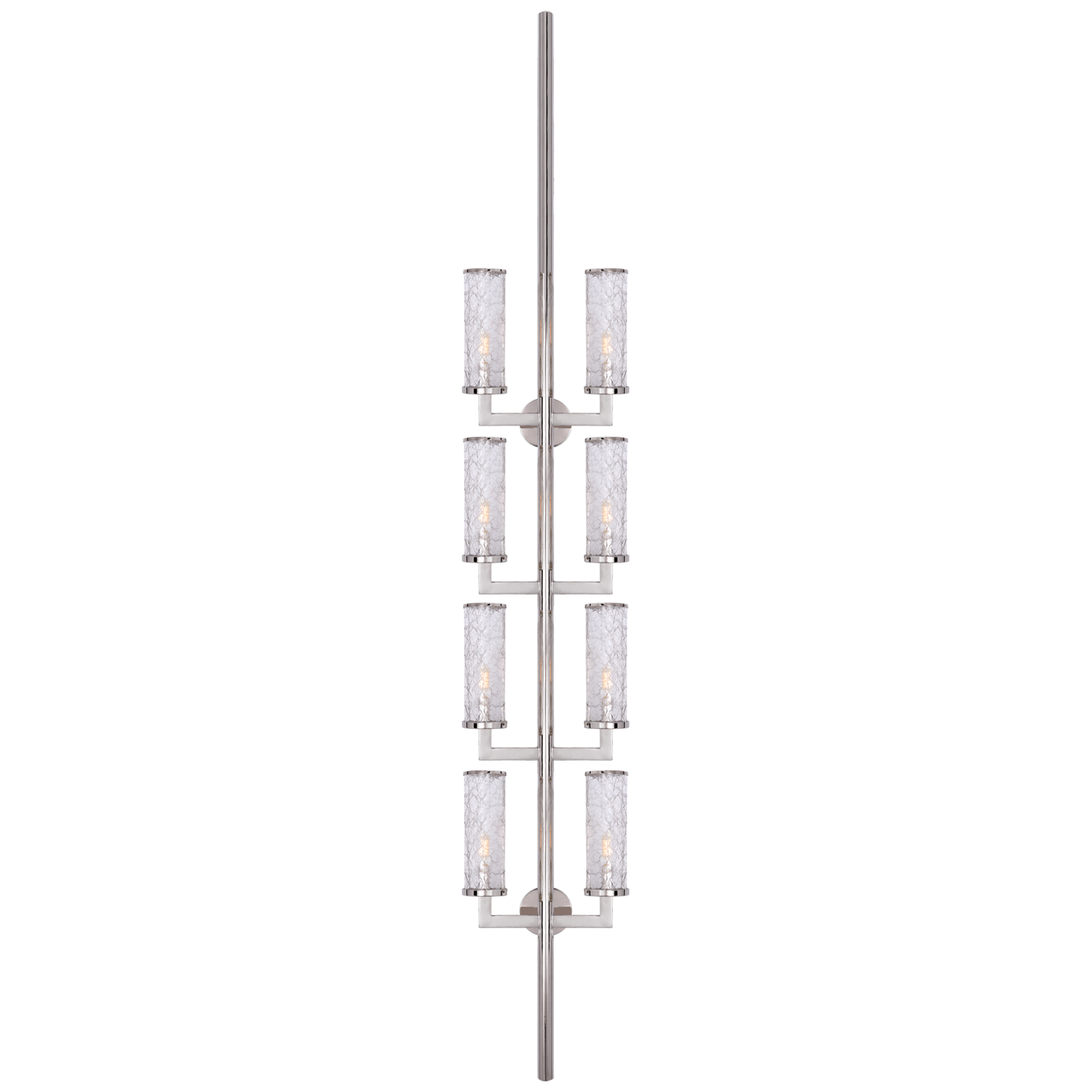 Liaison Statement Sconce in Polished Nickel with Crackle Glass