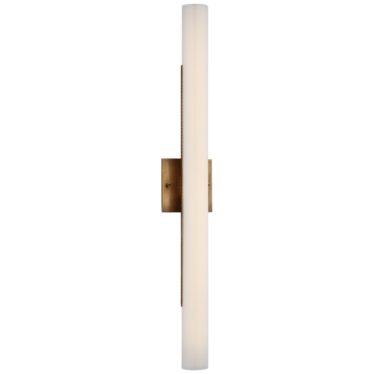 Precision 28" Bath Light in Antique-Burnished Brass with White Glass
