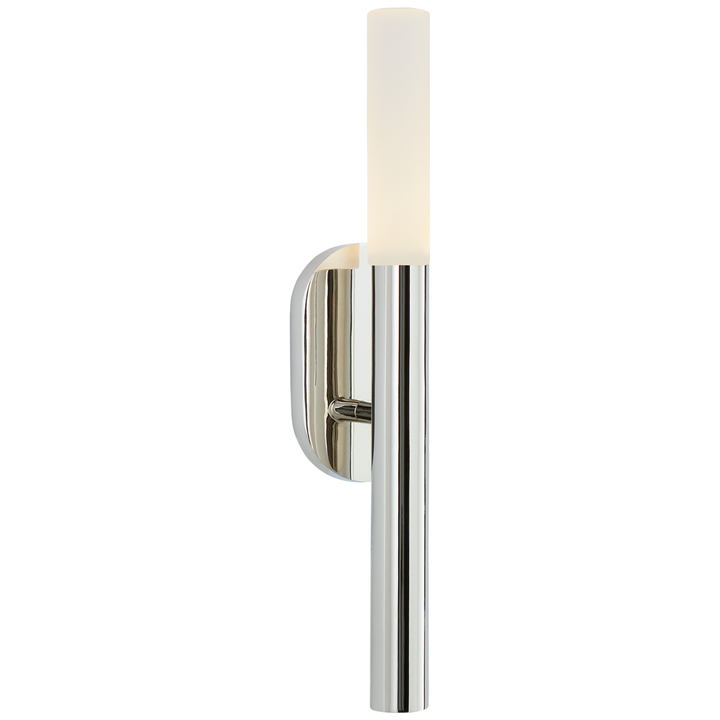 Rousseau Small Bath Sconce in Polished Nickel with Etched Crystal