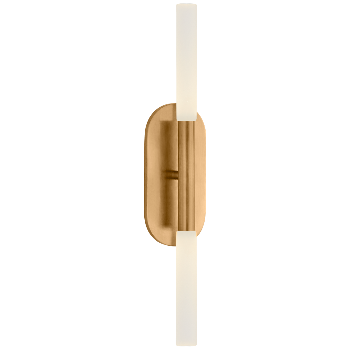Rousseau Medium Vanity Sconce in Antique-Burnished Brass with Etched Crystal