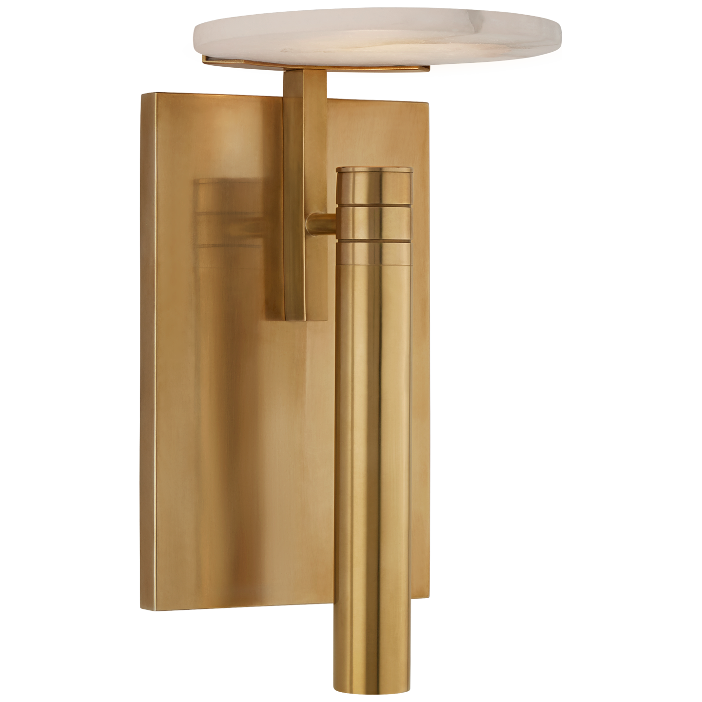 Melange Floating Disc Sconce in Antique-Burnished Brass with Alabaster