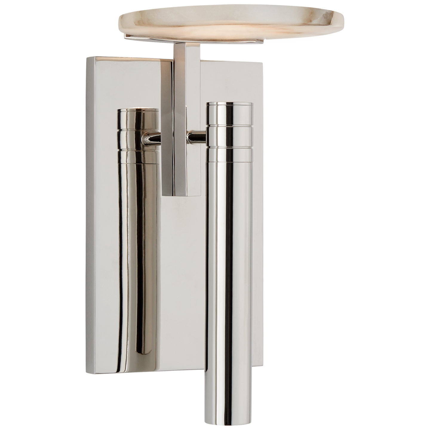 Melange Floating Disc Sconce in Polished Nickel with Alabaster
